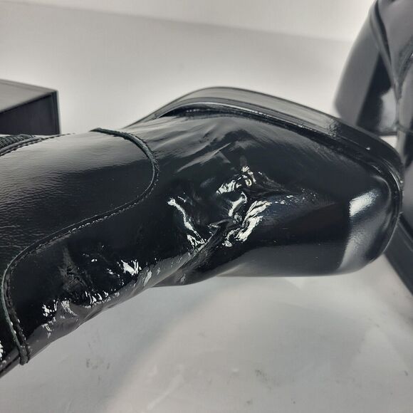 Free People Ruby Platform Boots Black Patent Leather wet look size 40 - Picture 10 of 14